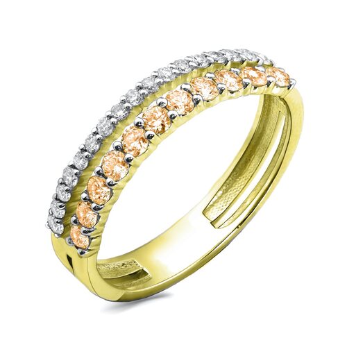 Кольцо с бриллиантами из желтого золота 585 пробы