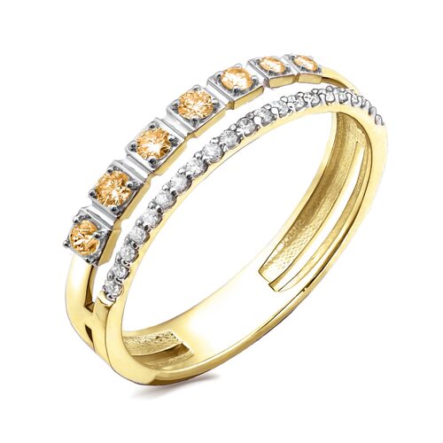 Кольцо с бриллиантами из желтого золота 585 пробы