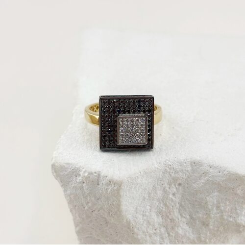 Кольцо с бриллиантами из желтого золота 585 пробы