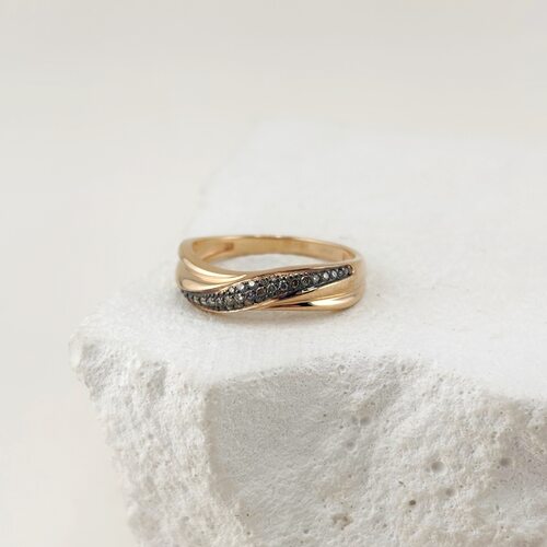 Кольцо с коньячными бриллиантами из золота 585 пробы арт. 01-03253-01-034-01-05