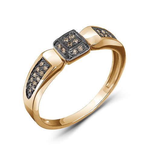 Кольцо с коньячными бриллиантами из золота 585 пробы