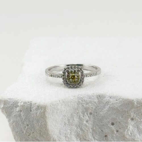 Кольцо с бриллиантами из белого золота 585 пробы