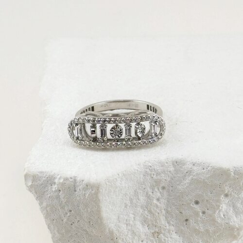 Кольцо с бриллиантами из белого золота 585 пробы