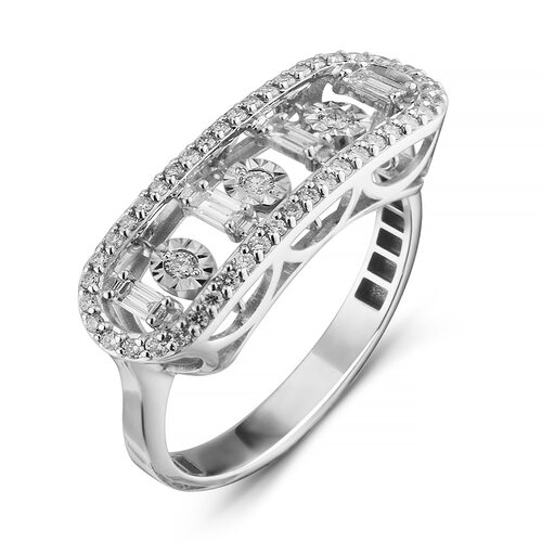 Кольцо с бриллиантами из белого золота 585 пробы