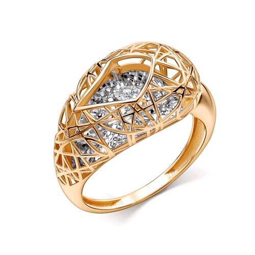 Кольцо с танцующим бриллиантом из золота 585 пробы