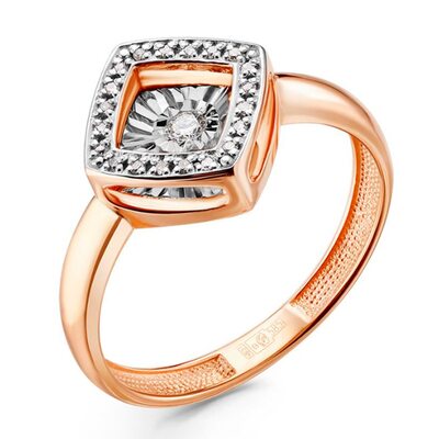 Кольцо с танцующим бриллиантом из золота 585 пробы