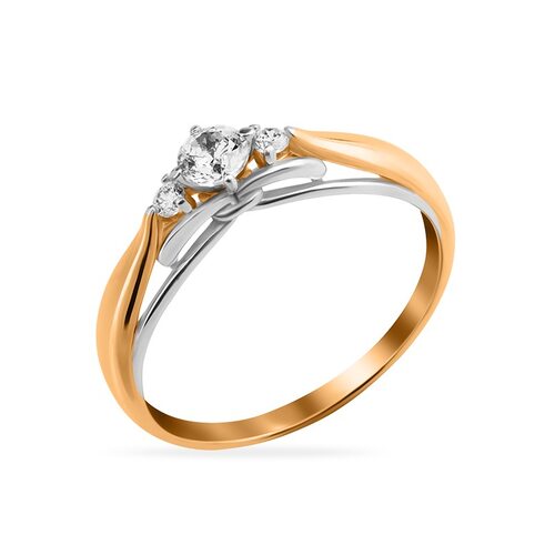 Кольцо с фианитами из золота 585 пробы