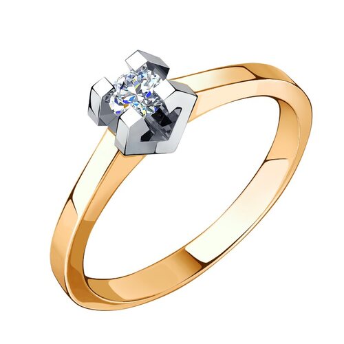 Кольцо с фианитом из золота 585 пробы