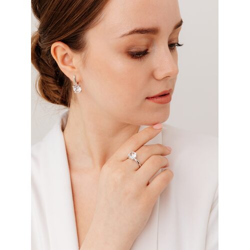 Кольцо с горным хрусталем из серебра 925 пробы