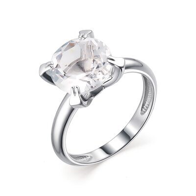 Кольцо с горным хрусталем из серебра 925 пробы