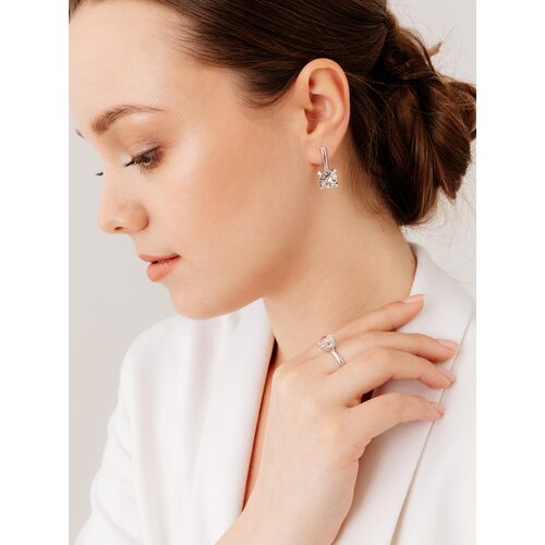 Кольцо с горным хрусталем из серебра 925 пробы