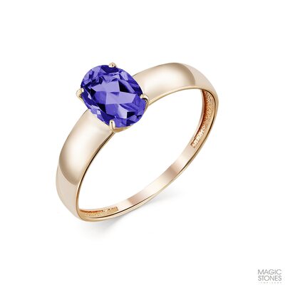 Кольцо с иолитом из золота 585 пробы