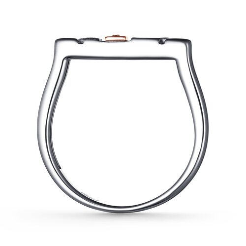 Кольцо с бриллиантом и золотой вставкой из серебра 925 пробы