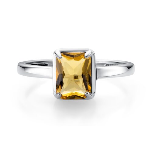 Кольцо с цитрином из серебра 925 пробы