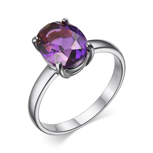 Кольцо с аметистом из серебра 925 пробы