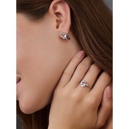 Кольцо с горным хрусталем из серебра 925 пробы