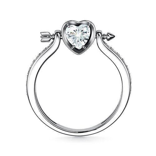 Кольцо с фианитами из серебра 925 пробы