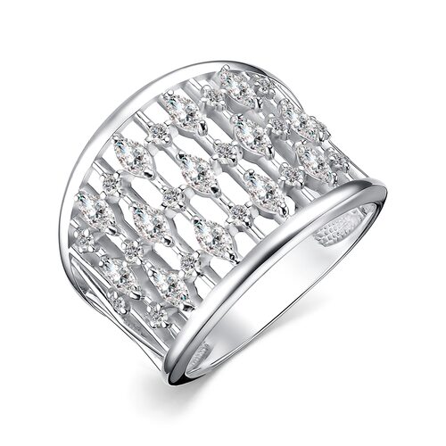 Кольцо с фианитами из серебра 925 пробы