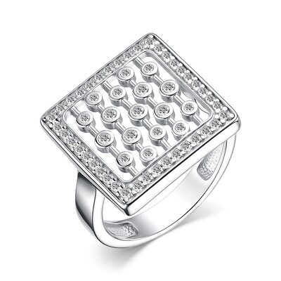 Кольцо с фианитами из серебра 925 пробы