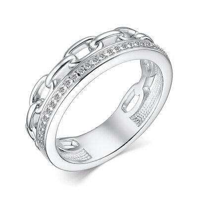 Кольцо с фианитами из серебра 925 пробы