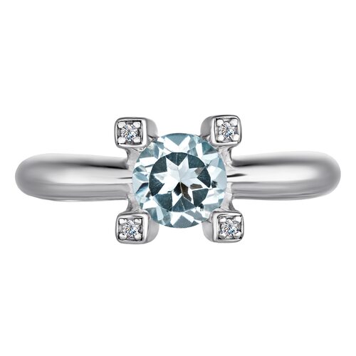 Кольцо с топазом и фианитами из серебра 925 пробы