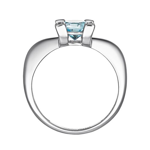 Кольцо с топазом и фианитами из серебра 925 пробы