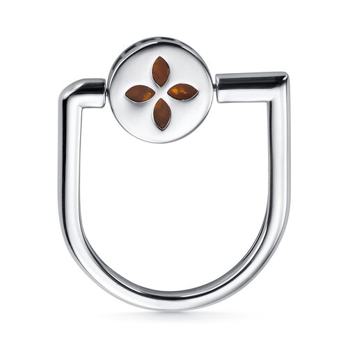 Кольцо с янтарем из серебра 925 пробы