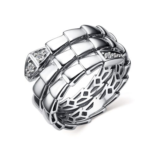 Кольцо с фианитами из серебра 925 пробы