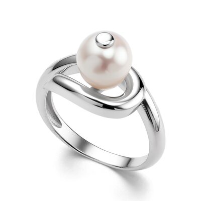 Кольцо с жемчугом из серебра 925 пробы