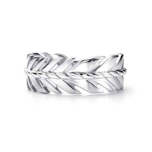Кольцо "Перо" из серебра 925 пробы