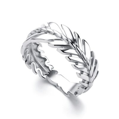 Кольцо "Перо" из серебра 925 пробы