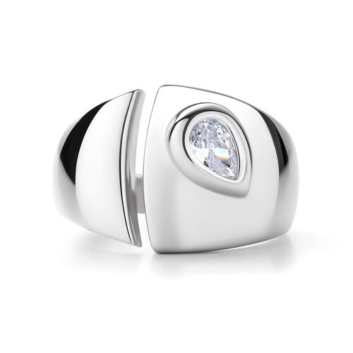 Кольцо с фианитом из серебра 925 пробы