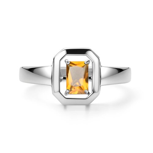 Кольцо с цитрином из серебра 925 пробы