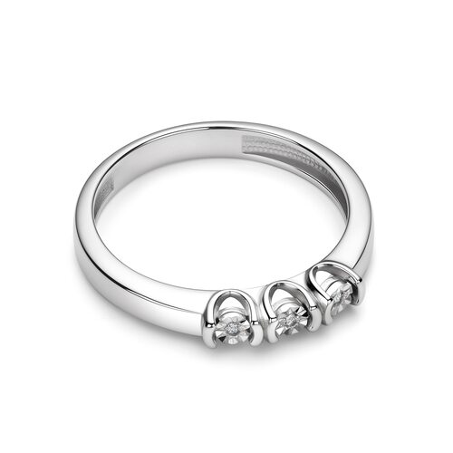 Кольцо с бриллиантами из серебра 925 пробы