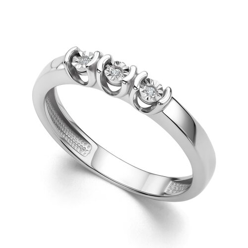 Кольцо с бриллиантами из серебра 925 пробы