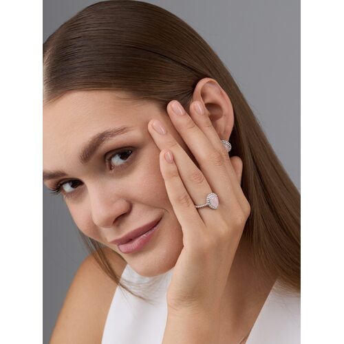 Кольцо с кварцем из серебра 925 пробы