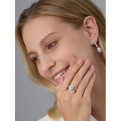 Кольцо с аквамарином из серебра 925 пробы