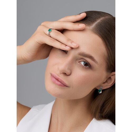 Кольцо с агатом из серебра 925 пробы