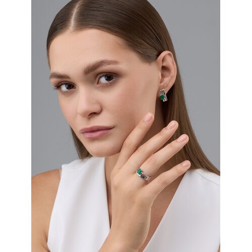 Кольцо с агатом из серебра 925 пробы