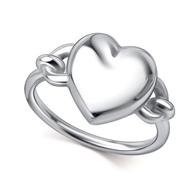 Кольцо "Сердце" из серебра 925 пробы