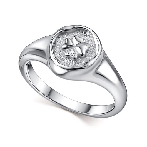 Кольцо с бриллиантом из серебра 925 пробы