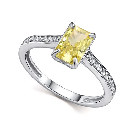 Кольцо с бриллианитом и фианитами из серебра 925 пробы