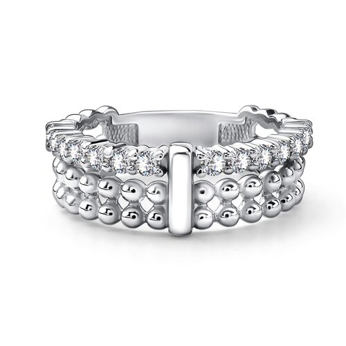 Кольцо с фианитами из серебра 925 пробы