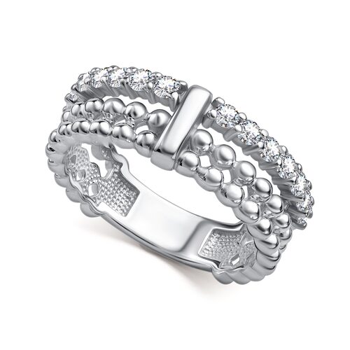 Кольцо с фианитами из серебра 925 пробы