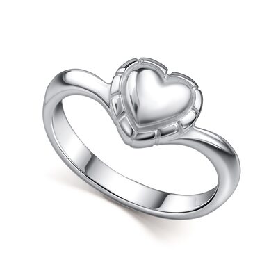 Кольцо "Сердце" из серебра 925 пробы
