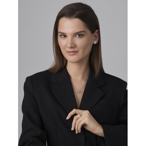 Кольцо с бриллиантом из серебра 925 пробы