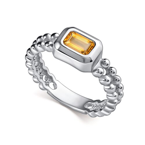 Кольцо с цитрином из серебра 925 пробы