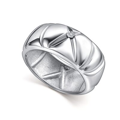 Кольцо с бриллиантом из серебра 925 пробы