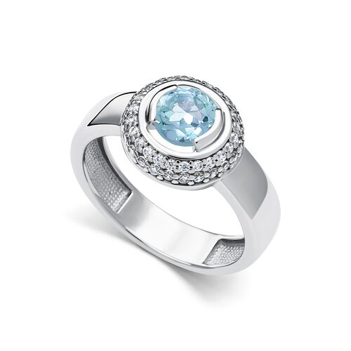 Кольцо с топазами и фианитами из серебра 925 пробы