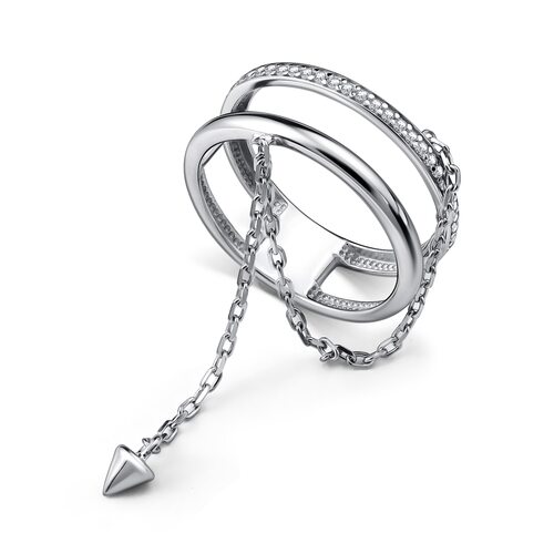 Кольцо с фианитами из серебра 925 пробы